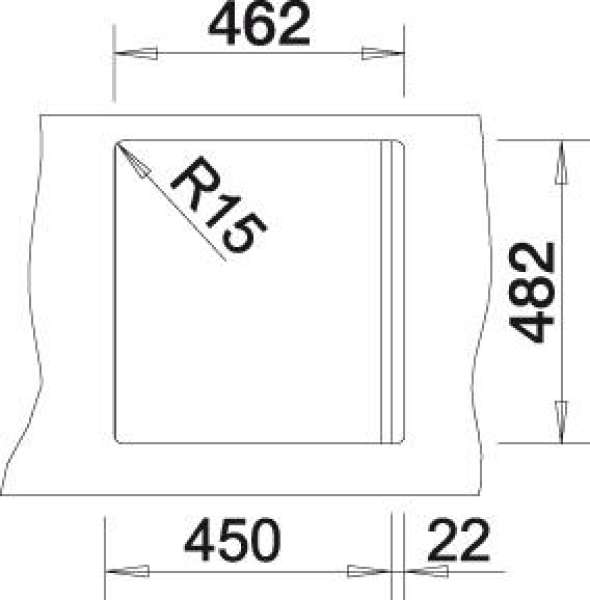 BLANCO 511901 PLUS 45, Edelstahl Bürstfinish, ohne Ablauffernbedienung, reversibel, 450 mm Untermaß